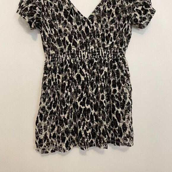 TORRID 0 Plus Size Leopard Lace Babydoll Top Cream Ivory Black Cheetah Animal L - Picture 15 of 16
